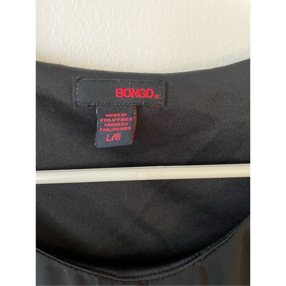 BONGO Womens Size Large Black Long Sleeve Round Neck Blouse Basic Professional - Picture 2 of 3